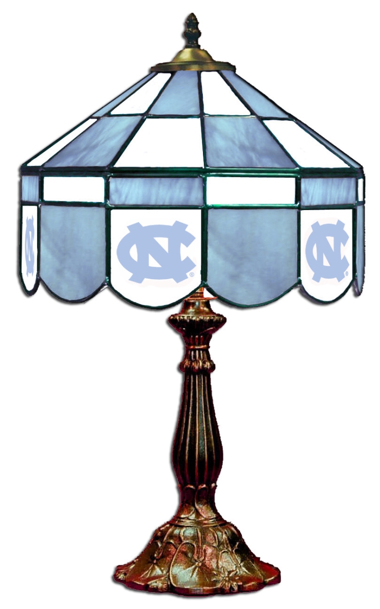 Wave 7 UNC-140EXTL North Carolina 14 in. Executive Table Lamp - Carolina Blue & White