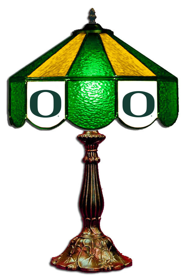Wave 7 ORE-140TL Oregon 14 in. Table Lamp - Green & Gold