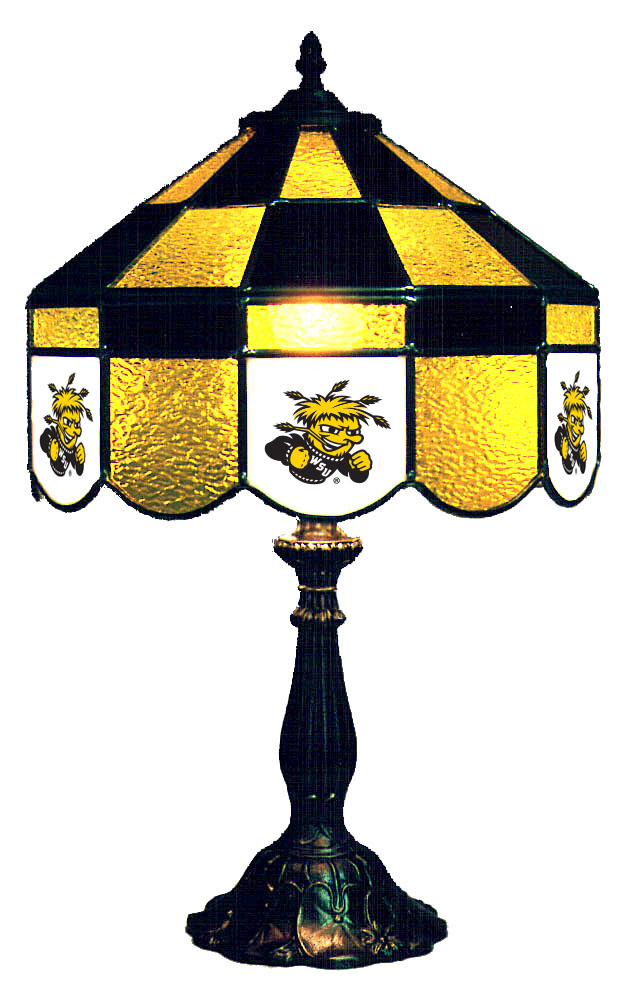 Wave 7 WST-140EXTL Wichita State 14 in. Executive Table Lamp - Gold & Black