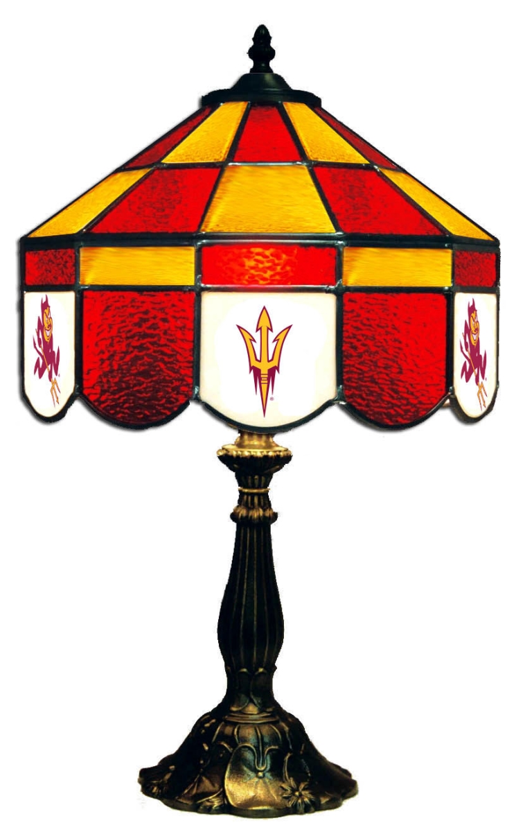 Wave 7 ASU-140EXTL Arizona State 14 in. Executive Table Lamp - Dark Red & Gold