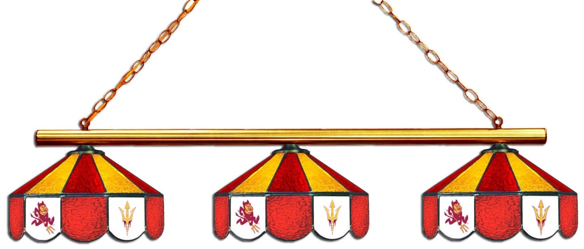 Wave 7 ASU-380GL Arizona State 3-Light Game Table Light - Dark Red & Gold