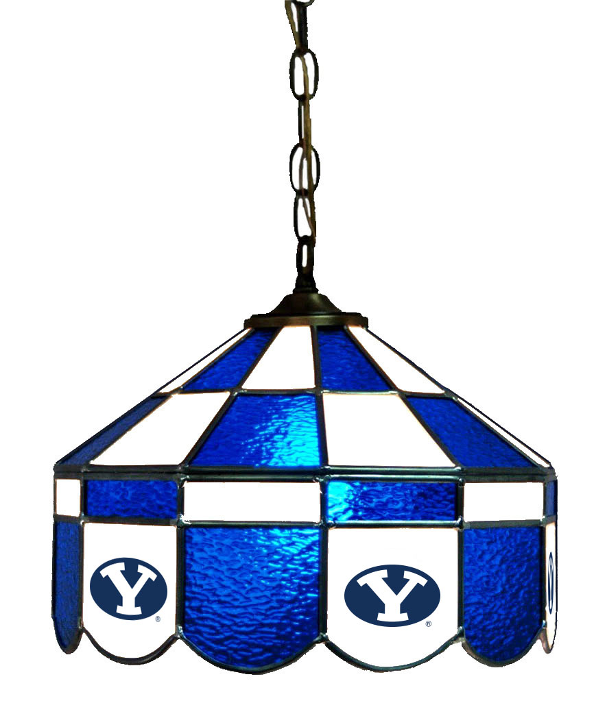 Wave 7 BYU-140EXSW Brigham Young 14 in. Executive Swag Hanging Lamp - Blue & White