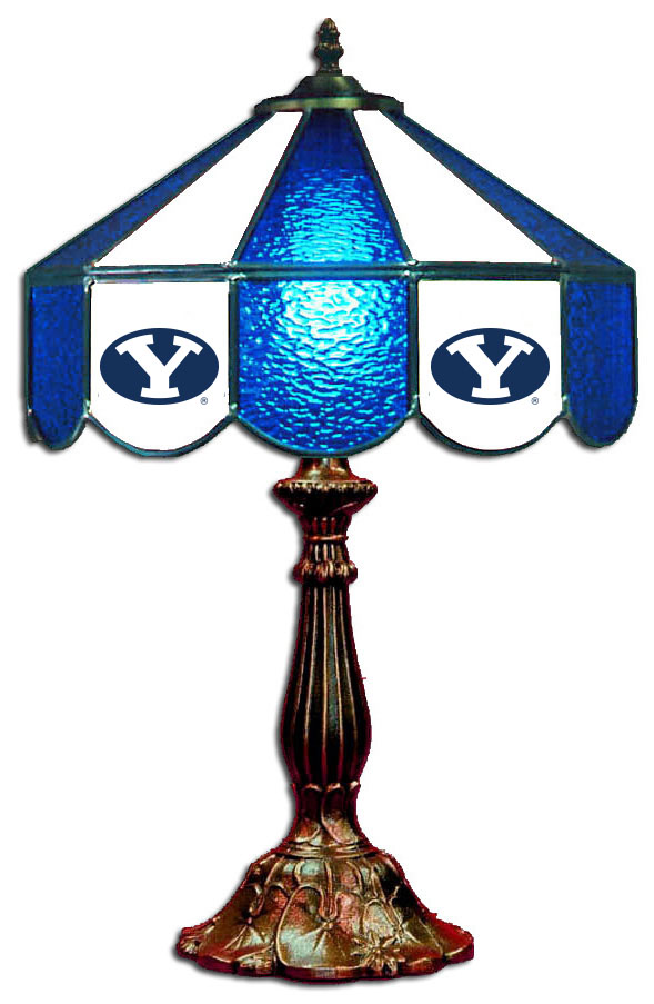 Wave 7 BYU-140TL Brigham Young 14 in. Table Lamp - Blue & White