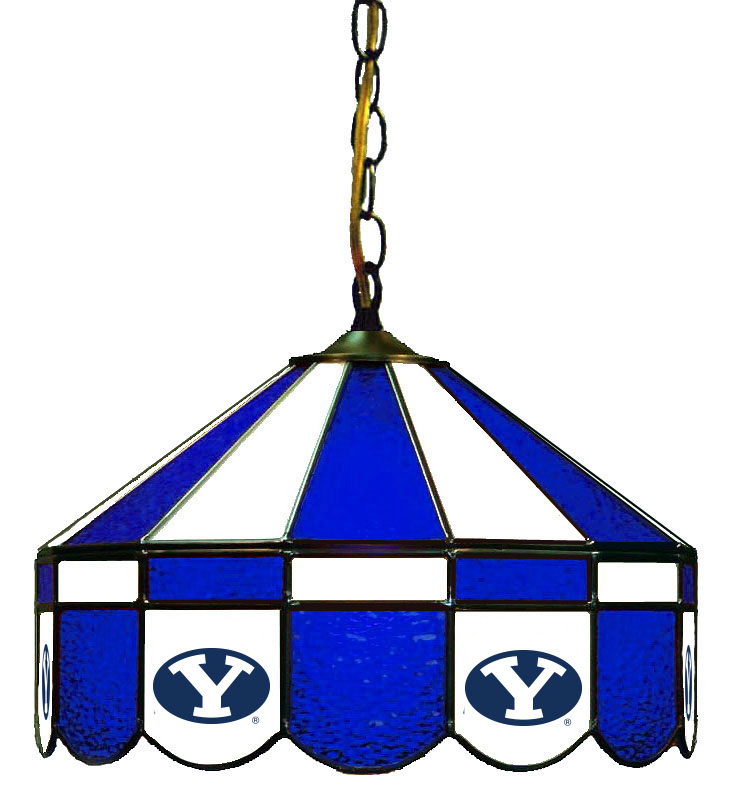 Wave 7 BYU-160SW Brigham Young 16 in. Swag Hanging Lamp - Blue & White