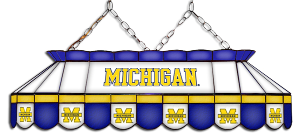 Wave 7 UMI-MVP1 Michigan MVP 40 in. Pool Table Lamp - Blue, Maize & White
