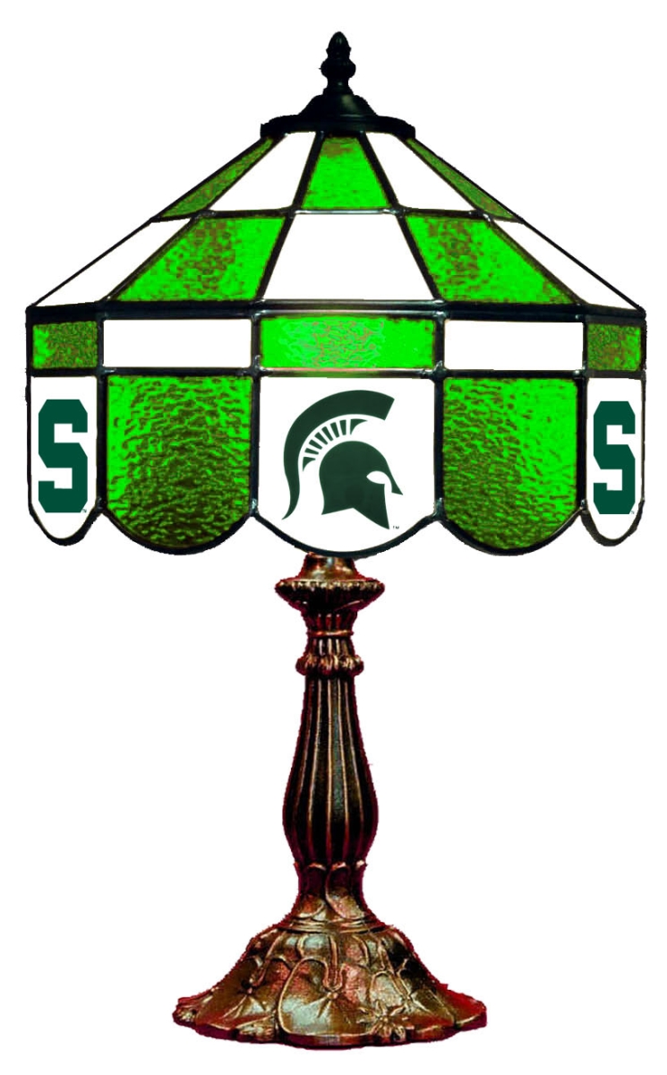 Wave 7 MSU-140EXTLN Michigan State 14 in. Executive Table Lamp - Green & White