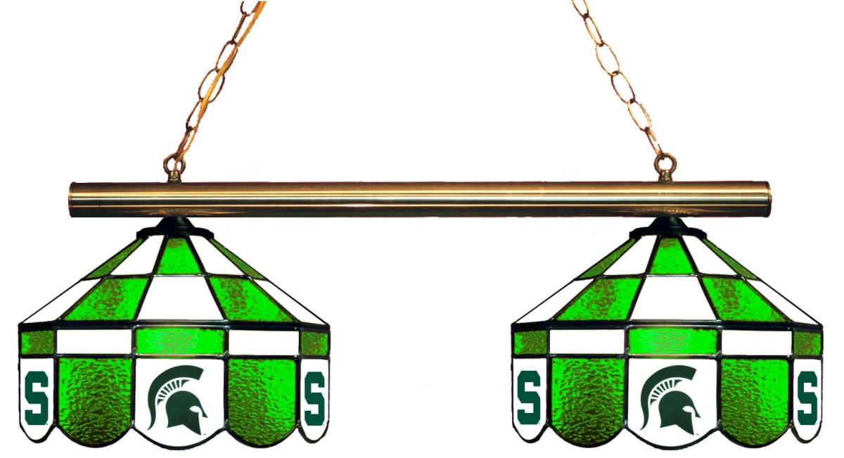 Wave 7 MSU-280EXGLN Michigan State 2-Light Executive Game Table Light - Green & White