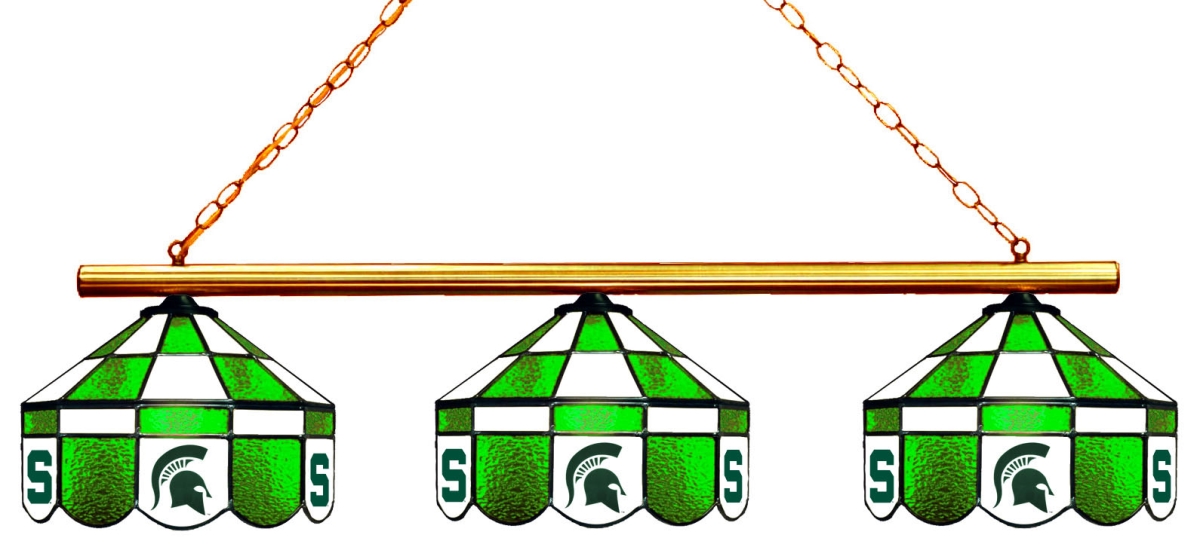 Wave 7 MSU-380EXGLN Michigan State 3-Light Executive Game Table Light - Green & White