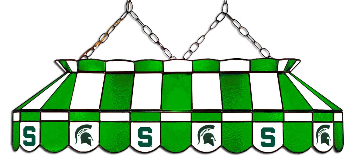 Wave 7 MSU-4112PTN Michigan State 40 in. Full-Size Pool Table Lamp - Green & White