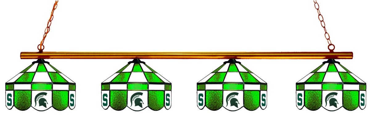 Wave 7 MSU-480EXGLN Michigan State 4-Light Executive Game Table Light - Green & White