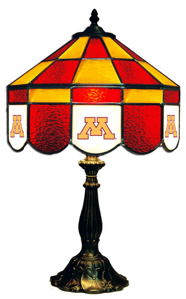 Wave 7 MIN-140EXTL Minnesota 14 in. Executive Table Lamp - Maroon & Gold
