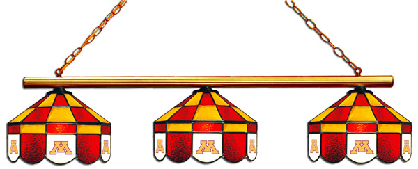 Wave 7 MIN-380EXGL Minnesota 3-Light Executive Game Table Light - Maroon & Gold