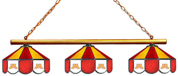 Wave 7 MIN-380GL Minnesota 3-Light Game Table Light - Maroon & Gold