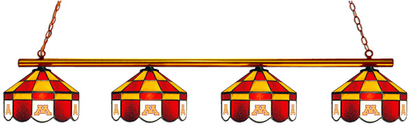 Wave 7 MIN-480EXGL Minnesota 4-Light Executive Game Table Light - Maroon & Gold