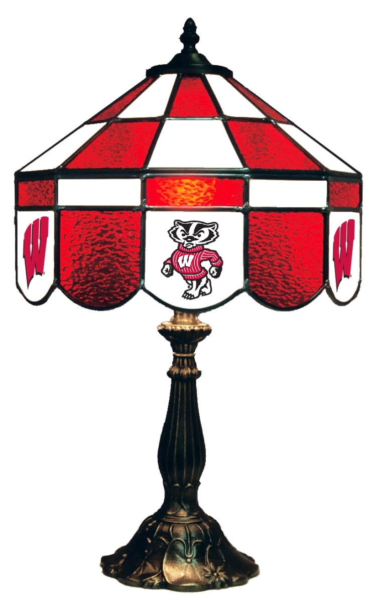 Wave 7 UWI-140EXTL Wisconsin 14 in. Executive Table Lamp - Red & White