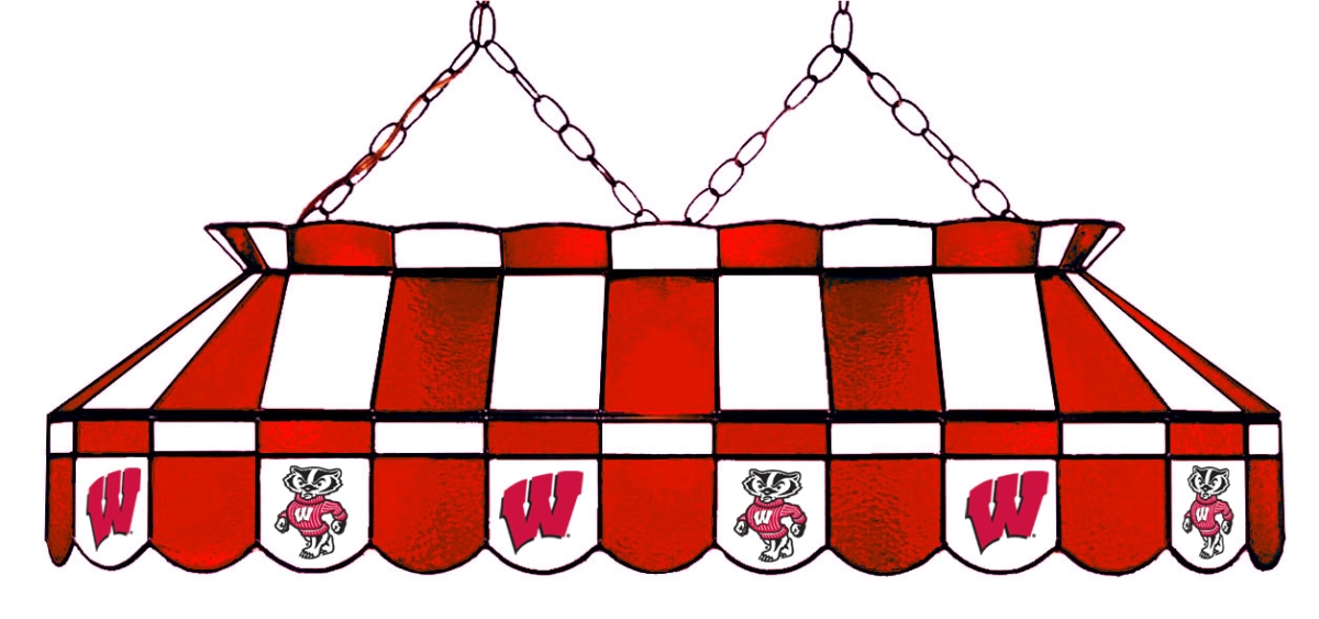 Wave 7 UWI-4112PT Wisconsin 40 in. Full-Size Pool Table Lamp - Red & White