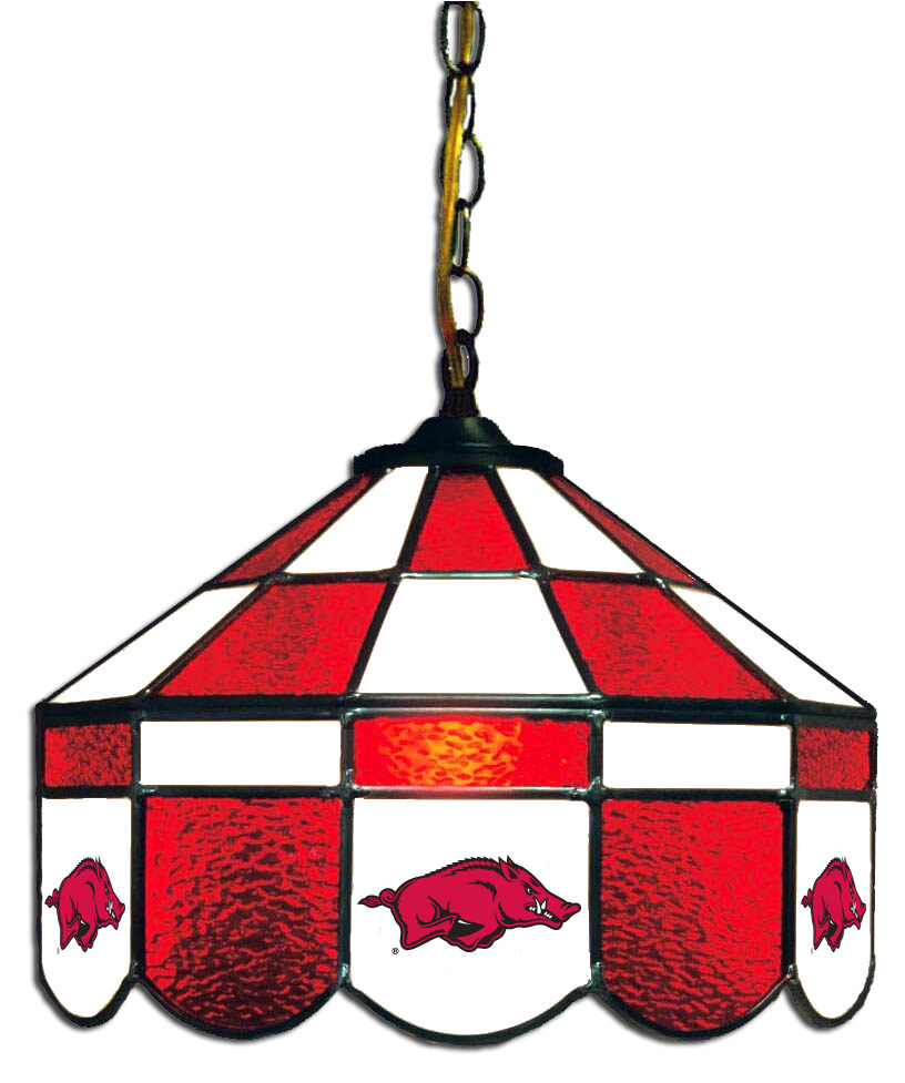 Wave 7 ARK-140EXSWN Arkansas 14 in. Executive Swag Hanging Lamp - Red & White