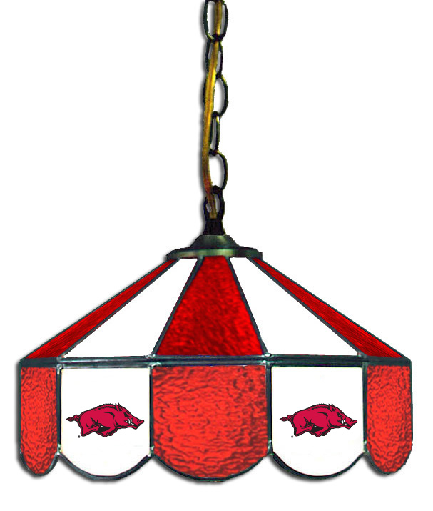 Wave 7 ARK-140SWN Arkansas 14 in. Swag Hanging Lamp - Red & White