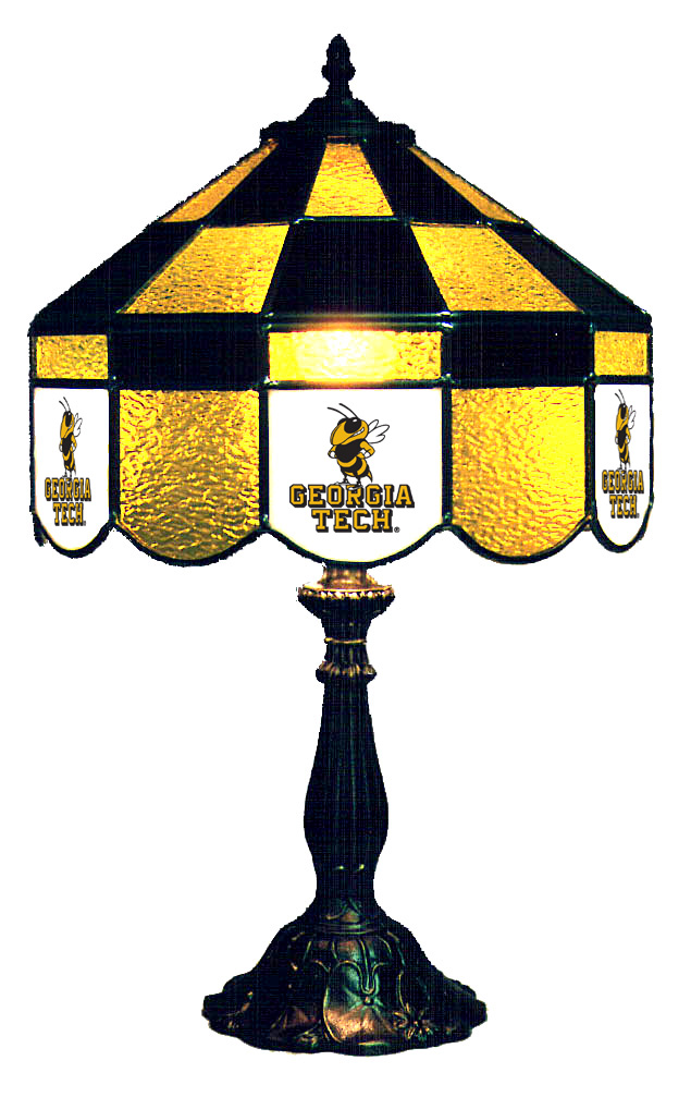 Wave 7 GAT-140EXTL Georgia Tech 14 in. Executive Table Lamp - Gold & Black