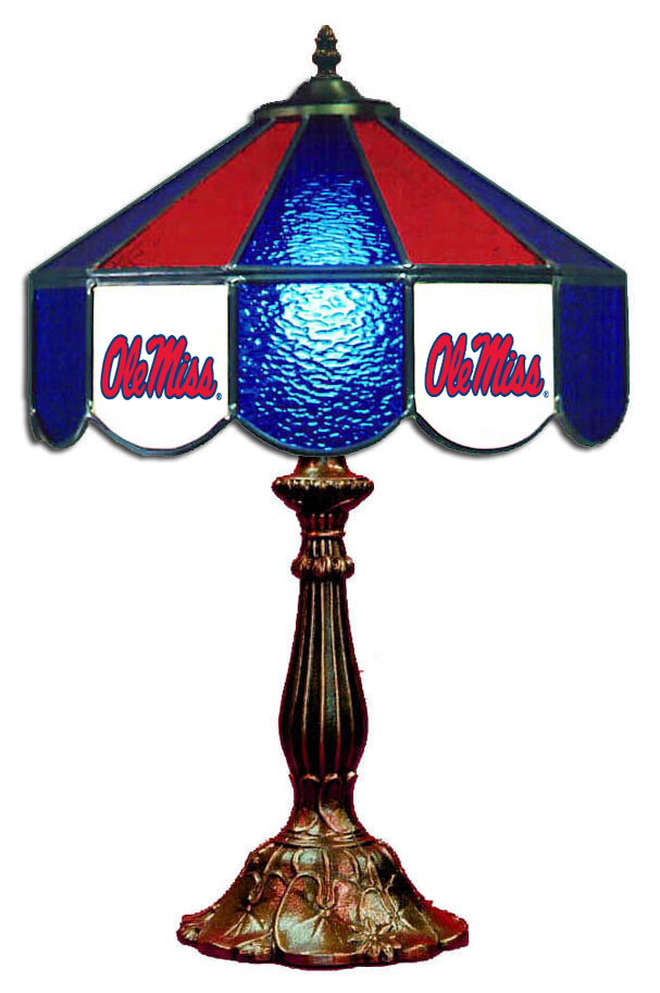 Wave 7 UMS-140TLN Mississippi 14 in. Table Lamp - Red & Blue