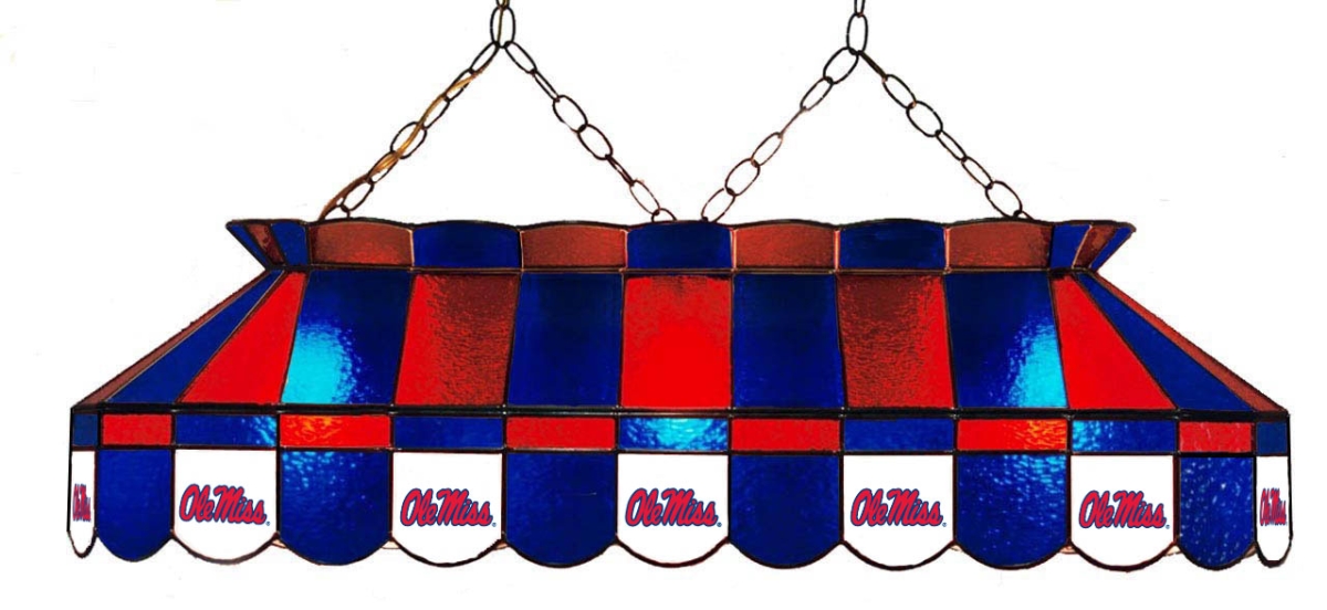 Wave 7 UMS-4112PTN Mississippi 40 in. Full-Size Pool Table Lamp - Red & Blue