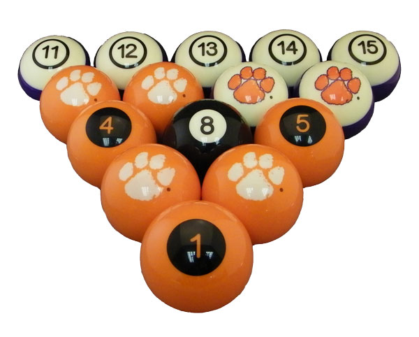 Picture of Wave7 CLMBBS100N Clemson University Billiard Numbered Ball Set