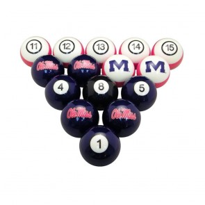 Picture of Wave7 UMSBBS200N University of Mississippi Billiard Ball Set - Numbered