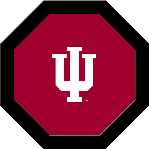 INDGTF131R Indiana Round Game Table Cloth with IU on Crimson Logo