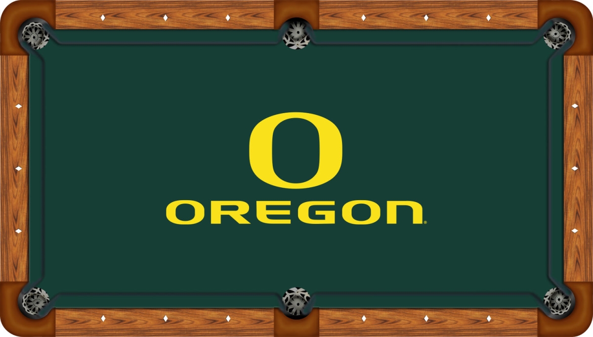 OREBTF221-8R Oregon 8 ft. Recreational Billiard Table Felt with Block O & Oregon Logo, Green