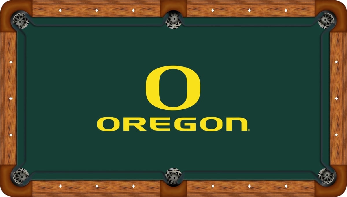 OREBTF221-9R Oregon 9 ft. Recreational Billiard Table Felt with Block O & Oregon Logo, Green