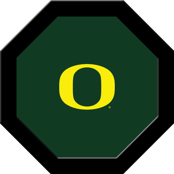 Oregon Round Game Table Cloth - Green - 48in. x 48in. - Collegiate Design