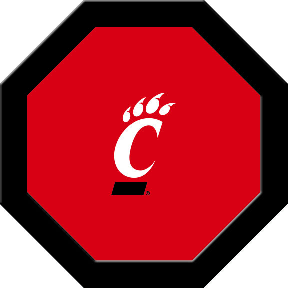 CINGTF131R Cincinnati Round Game Table Cloth with Block C on Red Logo