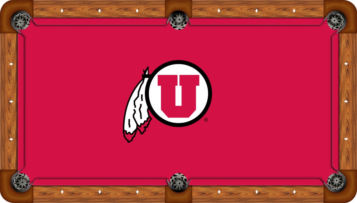 UTABTF101-8R Utah 8 ft. Recreational Billiard Table Felt-Block U with Feather Logo, Red