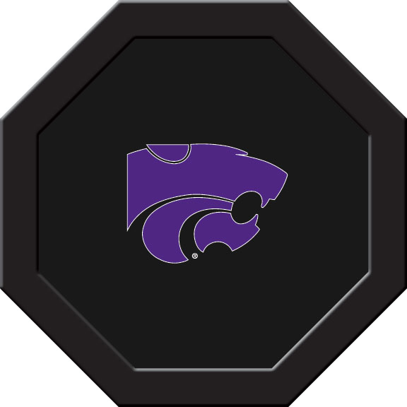 Kansas State Round Game Table Cloth - Black - 48in. x 48in. - Durable Polyester
