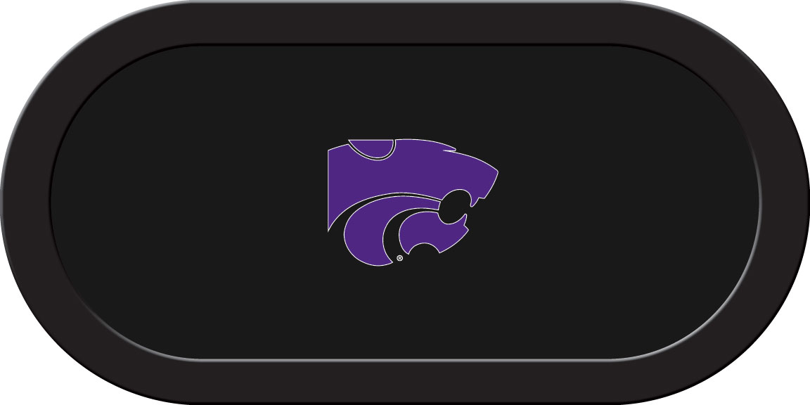 KSUGTF114TH Kansas State Texas Holdem Game Table Cloth with Purple Wildcat on Black