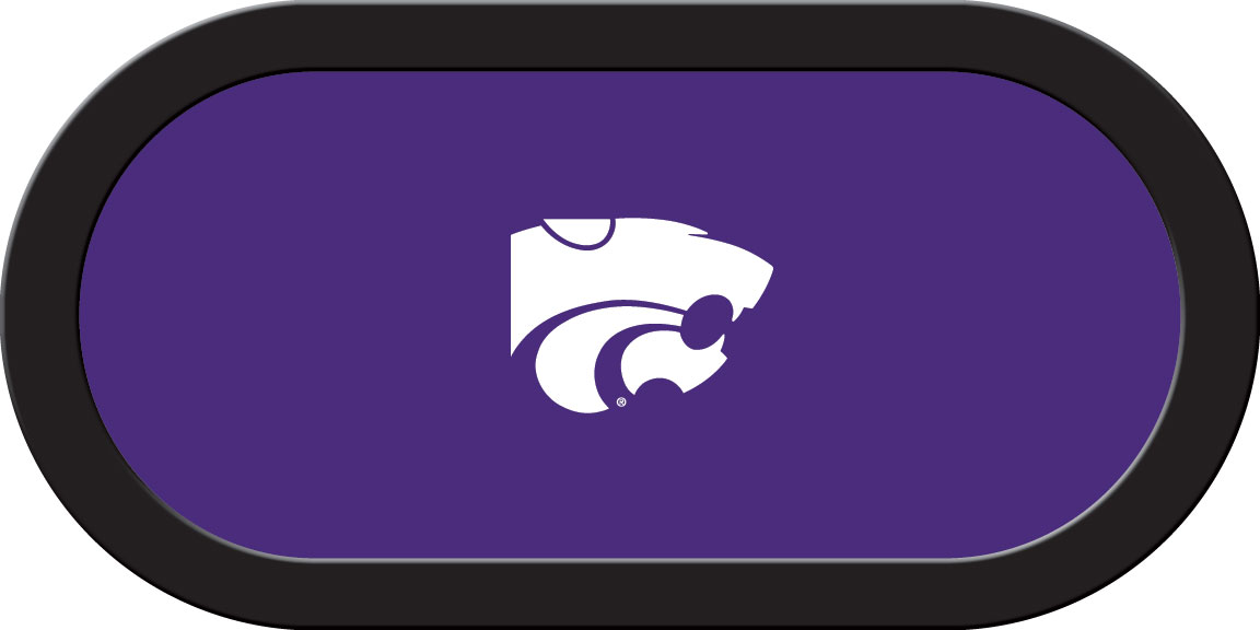 KSUGTF131TH Kansas State Texas Holdem Game Table Cloth with White Wildcat on Purple