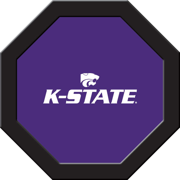 KSUGTF331R Kansas State Round Game Table Cloth with White K-State on Purple