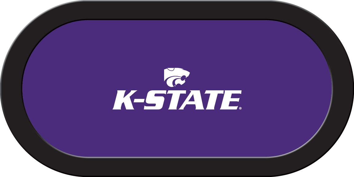 KSUGTF331TH Kansas State Texas Holdem Game Table Cloth with White K-State on Purple