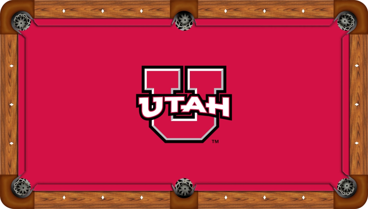 UTABTF401-9R Utah 9 ft. Recreational Billiard Table Felt-Block U with UTAH Logo, Red