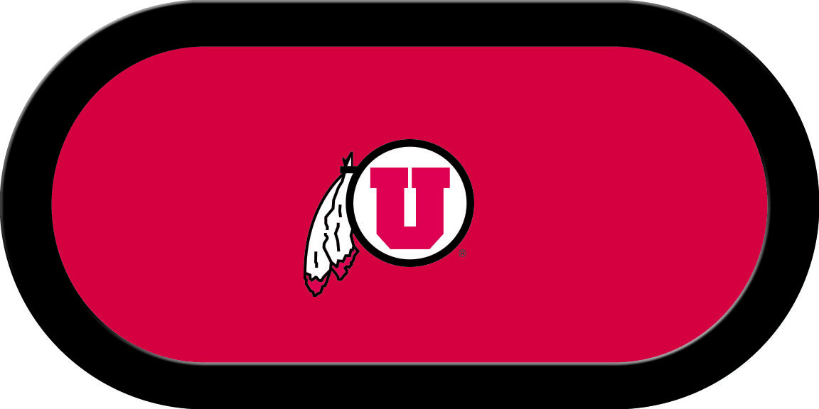 UTAGTF101TH Utah Texas Holdem Game Table Cloth-Block U with Feather Logo, Red