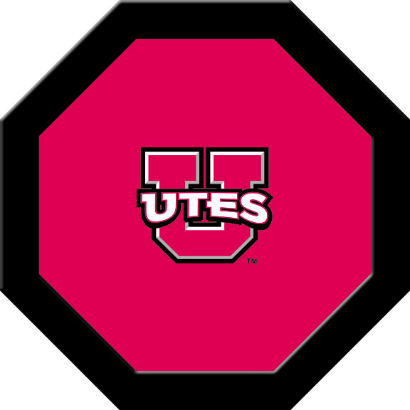 UTAGTF301R Utah Round Game Table Cloth-Block U with UTES Logo, Red
