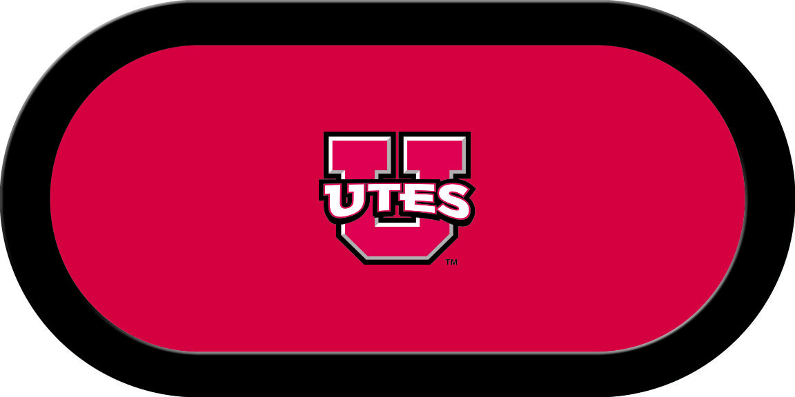 UTAGTF301TH Utah Texas Holdem Game Table Cloth-Block U with UTES Logo, Red