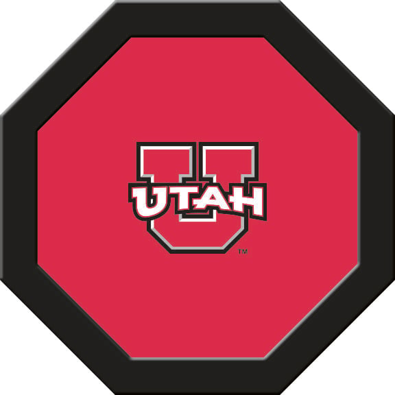 UTAGTF401R Utah Round Game Table Cloth-Block U with UTAH Logo, Red