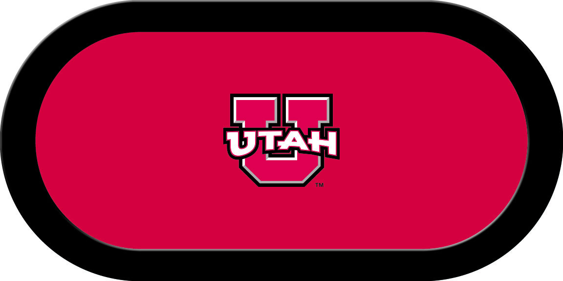 UTAGTF401TH Utah Texas Holdem Game Table Cloth-Block U with UTAH Logo, Red