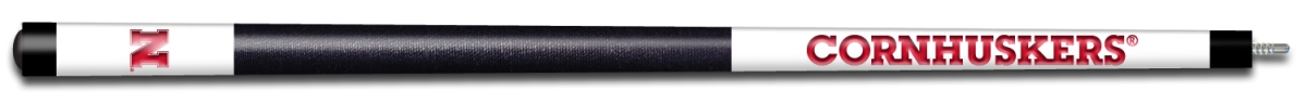 NEBBCE101 Nebraska Engraved Billiard Pool Cue, White & Red