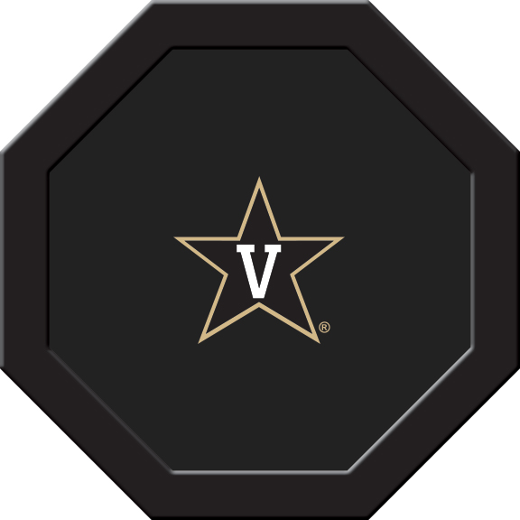 VANGTF104R Vanderbilt Round Game Table Cloth, Star V On Black