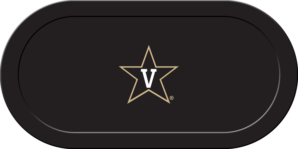 VANGTF104TH Vanderbilt Texas Holdem Game Table Cloth, Star V On Black