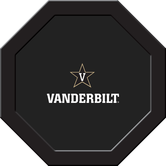 VANGTF304R Vanderbilt Round Game Table Cloth, Star V with Vanderbilt On Black