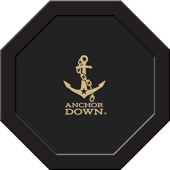 VANGTF414R Vanderbilt Round Game Table Cloth, Anchor Down On Black
