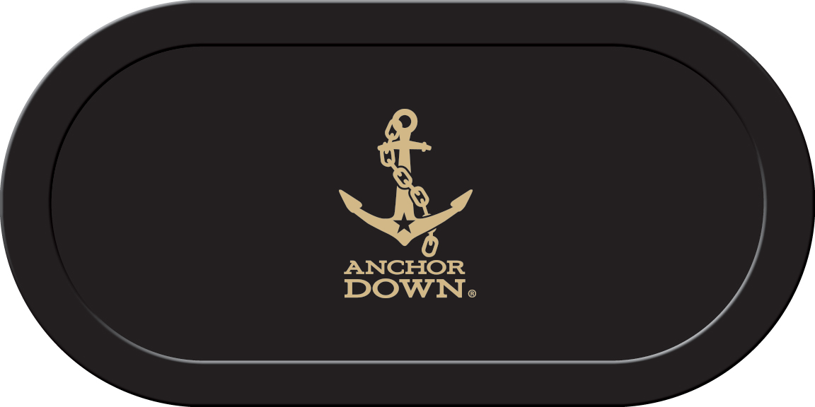 VANGTF414TH Vanderbilt Texas Holdem Game Table Cloth, Anchor Down On Black
